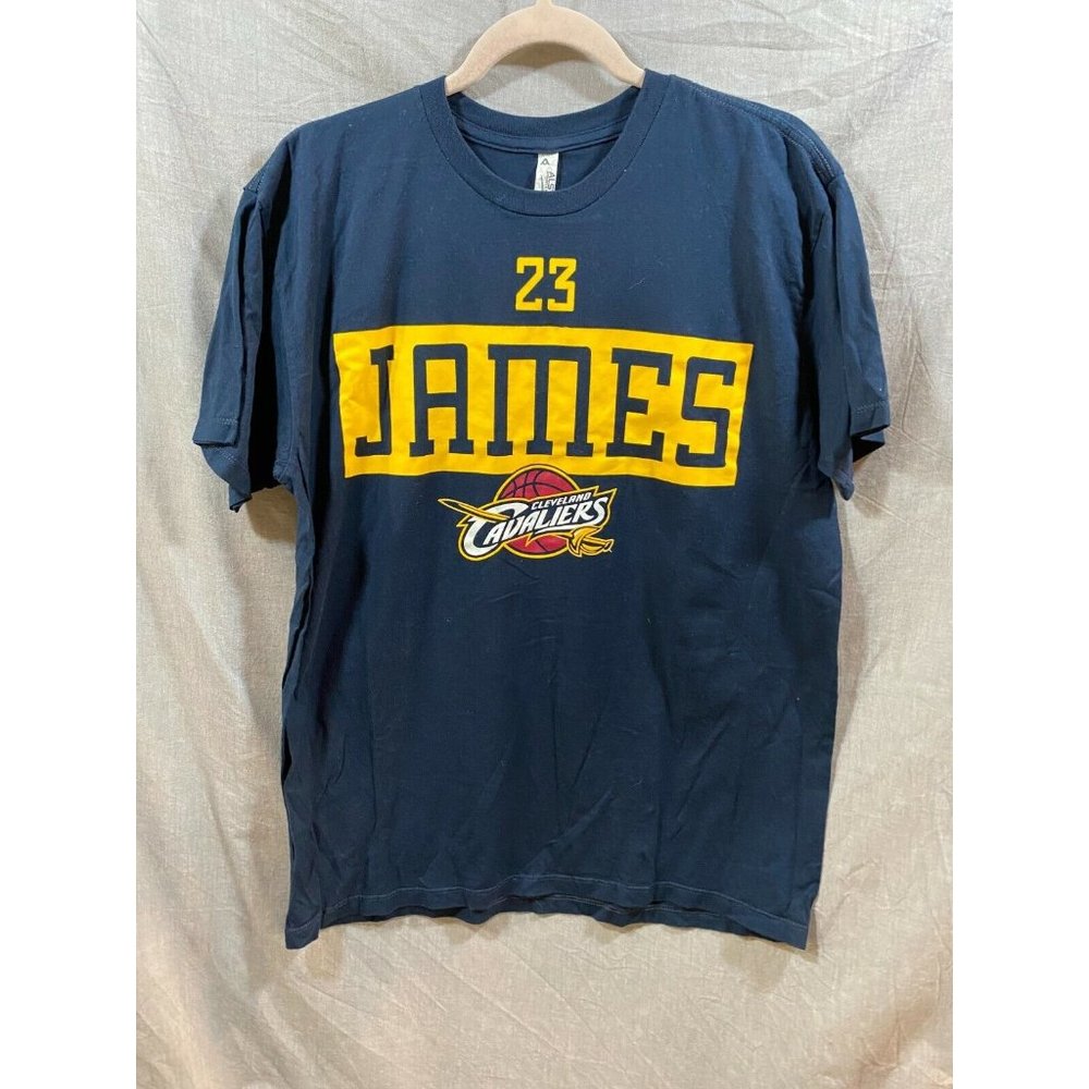 Lebron James 23 Shirt Adult Large Blue Clevland Cavilers NBA Pullover Tee Mens
